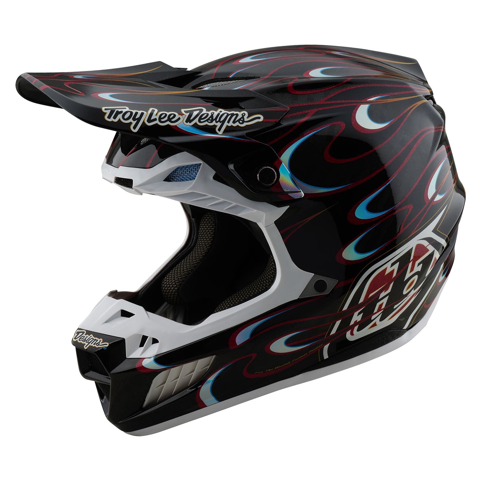 Troy Lee Designs Spring 2025 MX Helmet SE5 Carbon Torched Black Red